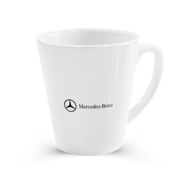 Mercedes small logo, Κούπα κωνική Latte Λευκή, κεραμική, 300ml
