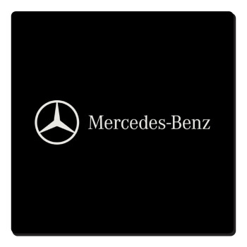 Mercedes small logo, Τετράγωνο μαγνητάκι ξύλινο 6x6cm