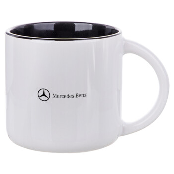 Mercedes small logo, Κούπα κεραμική 400ml Λευκή/Μαύρη