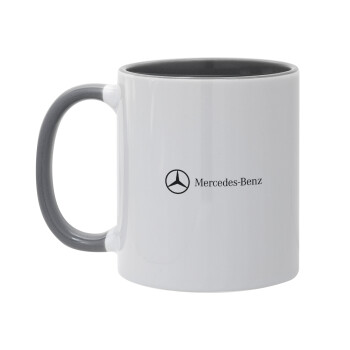 Mercedes small logo, Κούπα χρωματιστή γκρι, κεραμική, 330ml