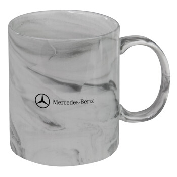 Mercedes small logo, Κούπα κεραμική, marble style (μάρμαρο), 330ml
