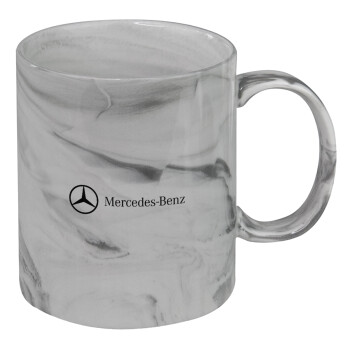 Mercedes small logo, Mug ceramic marble style, 330ml