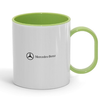 Mercedes small logo, Κούπα (πλαστική) (BPA-FREE) Polymer Πράσινη για παιδιά, 330ml