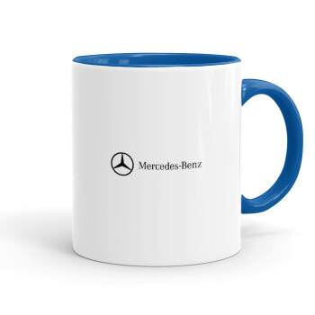 Mercedes small logo, Κούπα χρωματιστή μπλε, κεραμική, 330ml
