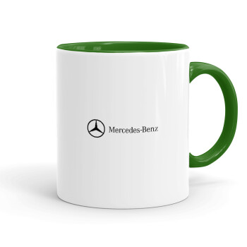 Mercedes small logo, Κούπα χρωματιστή πράσινη, κεραμική, 330ml