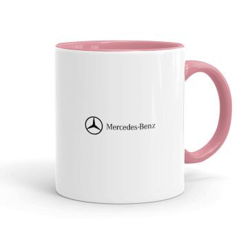 Mercedes small logo, Mug colored pink, ceramic, 330ml