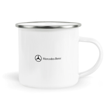Mercedes small logo, Κούπα Μεταλλική εμαγιέ λευκη 360ml