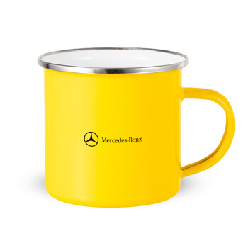 Mercedes small logo, Κούπα Μεταλλική εμαγιέ Κίτρινη 360ml