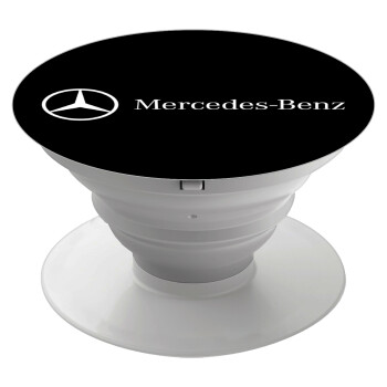 Mercedes small logo, Phone Holders Stand  White Hand-held Mobile Phone Holder