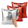 Μαξιλάρι καναπέ Μαγικό Κόκκινο με πούλιες 40x40cm περιέχεται το γέμισμα