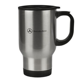 Mercedes small logo, Stainless steel travel mug with lid, double wall 450ml