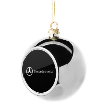 Mercedes small logo, Χριστουγεννιάτικη μπάλα δένδρου Ασημένια 8cm