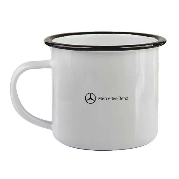 Mercedes small logo — Enamel mug with black rim, 360ml