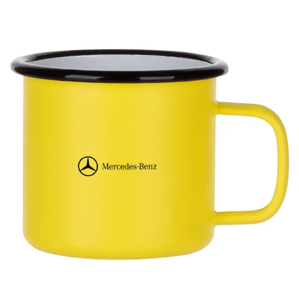 Mercedes small logo — Κούπα Μεταλλική εμαγιέ ΜΑΤ Κίτρινη 360ml
