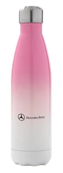 Mercedes small logo — Metal mug thermos Pink/White (Stainless steel), double wall, 500ml