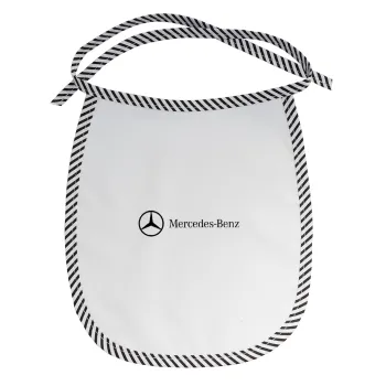 Mercedes small logo, Σαλιάρα μωρού αλέκιαστη με κορδόνι Μαύρη