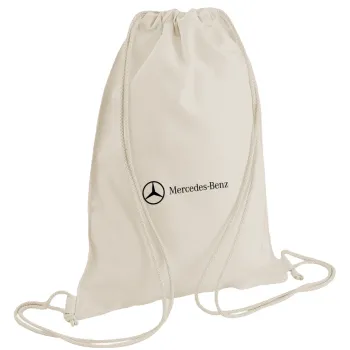 Mercedes small logo, Τσάντα πλάτης πουγκί GYMBAG natural (28x40cm)
