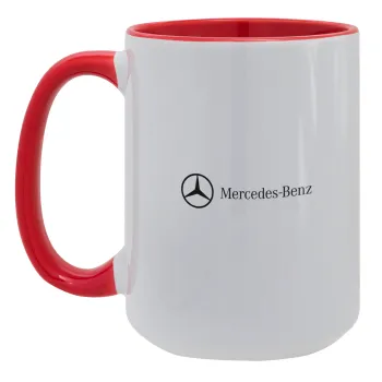 Mercedes small logo, Κούπα Mega 15oz, κεραμική Κόκκινη, 450ml
