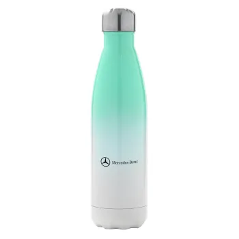 Mercedes small logo, Metal mug thermos Green/White (Stainless steel), double wall, 500ml