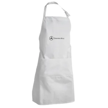 Mercedes small logo, Adult Chef Apron (with sliders and 2 pockets)
