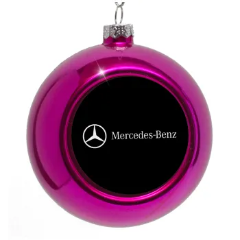 Mercedes small logo, Purple Christmas tree ornament bauble 8cm