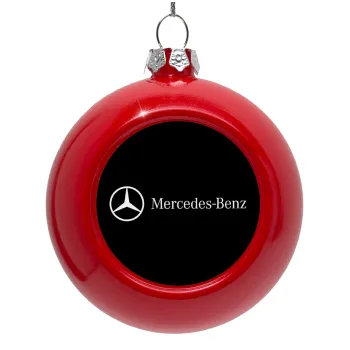 Mercedes small logo, Red Christmas tree ornament bauble 8cm