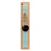 Easter Set, wooden keychain & aromatic flat Easter candle (30cm) (TURQUOISE)