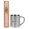 Easter Set, metallic thermal cup (300ml) & aromatic flat Easter candle (30cm) (PINK)