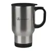 Stainless steel travel mug with lid, double wall 450ml