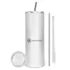 Tumbler stainless steel 600ml, with metal straw & cleaning brush