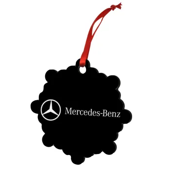 Mercedes small logo, Christmas ornament snowflake wooden 7.5cm