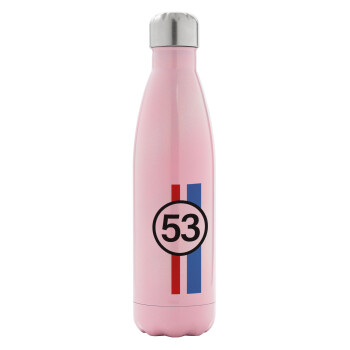 VW Herbie 53, Metal mug thermos Pink Iridiscent (Stainless steel), double wall, 500ml