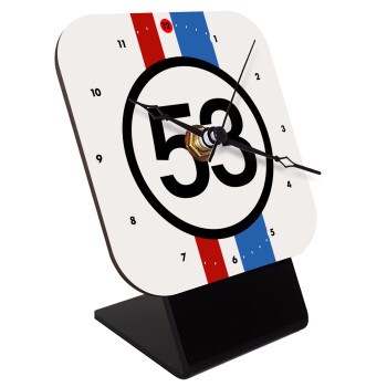 VW Herbie 53, Quartz Wooden table clock with hands (10cm)