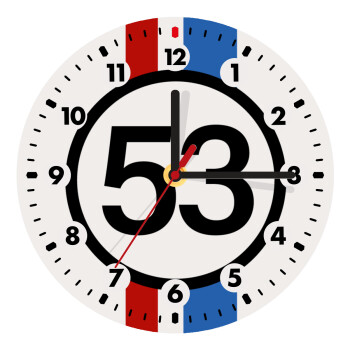 VW Herbie 53, Wooden wall clock (20cm)