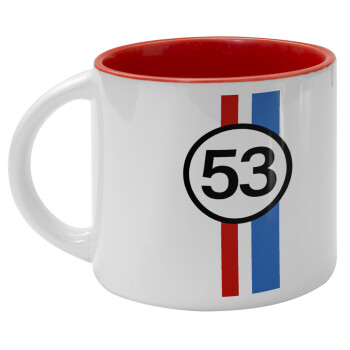 VW Herbie 53, Κούπα κεραμική 400ml Λευκή/Κόκκινη