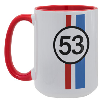 VW Herbie 53, Κούπα Mega 15oz, κεραμική Κόκκινη, 450ml