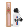 Easter Set, metallic aluminum bottle (500ml) & aromatic flat Easter candle (30cm) (PINK)