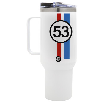 VW Herbie 53, Mega Stainless steel Tumbler with lid, double wall 1,2L