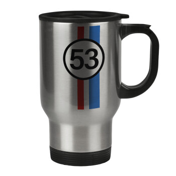 VW Herbie 53, Stainless steel travel mug with lid, double wall 450ml