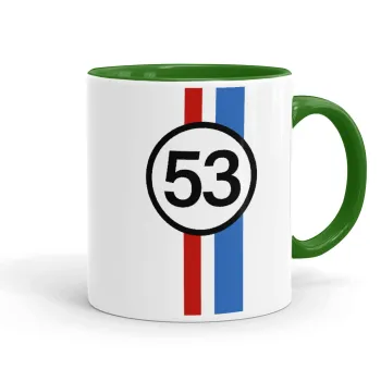 VW Herbie 53, Mug colored green, ceramic, 330ml