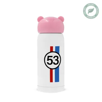 VW Herbie 53, Ροζ ανοξείδωτο παγούρι θερμό (Stainless steel), 320ml