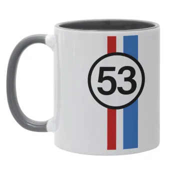 VW Herbie 53, Mug colored grey, ceramic, 330ml