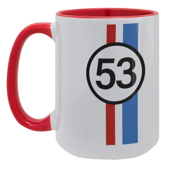 VW Herbie 53, Κούπα Mega 15oz, κεραμική Κόκκινη, 450ml