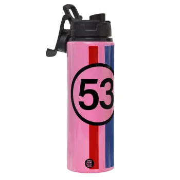 VW Herbie 53, Μεταλλικό παγούρι νερού με καπάκι ασφαλείας, αλουμινίου 850ml