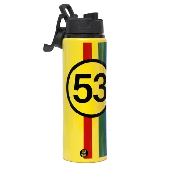 VW Herbie 53, Μεταλλικό παγούρι νερού με καπάκι ασφαλείας, αλουμινίου 850ml