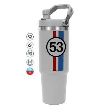 VW Herbie 53, GREY color, 890ml (30oz) stainless Steel Tumbler with Handle