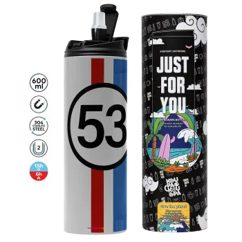 VW Herbie 53, Tumbler stainless steel GREY 600ml