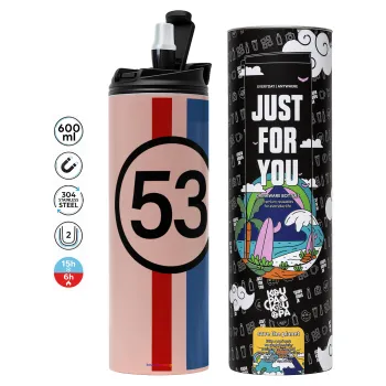 VW Herbie 53, Tumbler stainless steel PINK 600ml