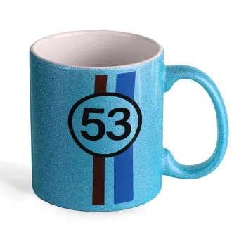 VW Herbie 53, Κούπα Σιέλ Glitter που γυαλίζει, κεραμική, 330ml
