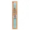 Easter Set, wooden keychain & aromatic flat Easter candle (30cm) (TURQUOISE)